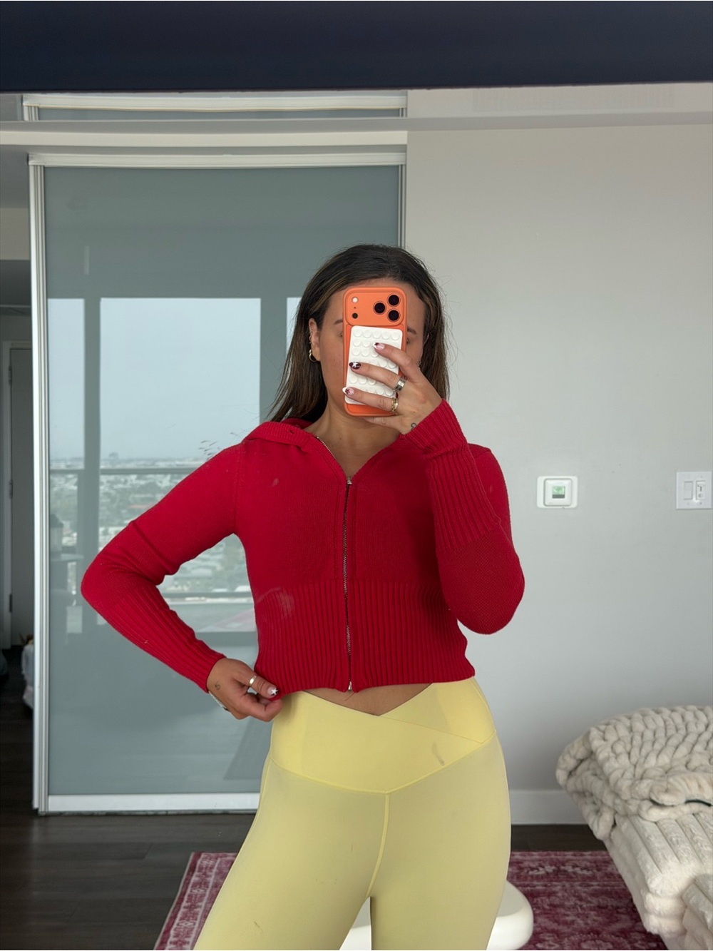 Frankie's Bikinis Hot Pink Cropped Hoodie